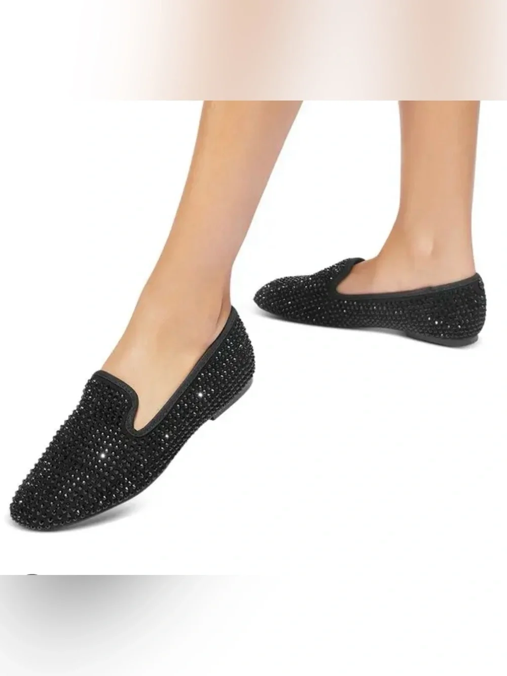 Kurt Geiger Black Crystal Slip-On Loafers Size 40 (US 9)